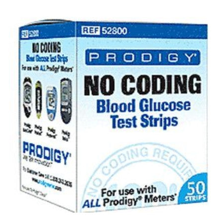 Diabetic Test Strips - Prodigy No Coding, For Use With Prodigy® Autocode and Prodigy® Voice Blood Glucose Meters