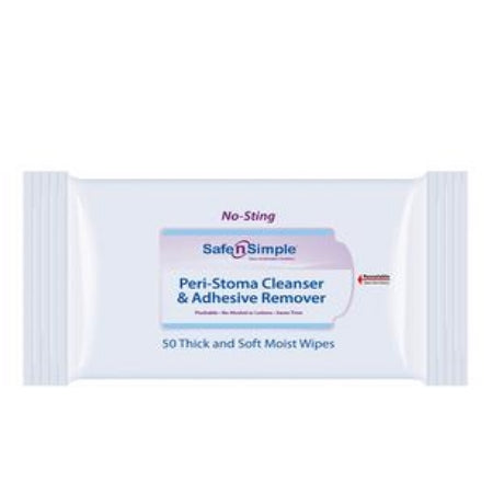 Adhesive Remover and Cleanser - Safe N' Simple Peri-Stoma Cleanser and Adhesive Remover Wipes