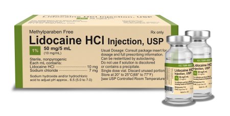 Lidocaine HCl, Preservative Free 1%, 10 mg / mL Injection Single-Dose Vial 5 mL - Restricted Item
