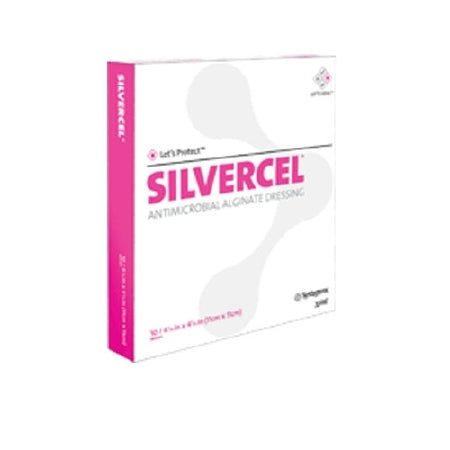 Alginate Dressing - 4 X 8 Inch Rectangle Dressing with Silver Silvercel  Sterile
